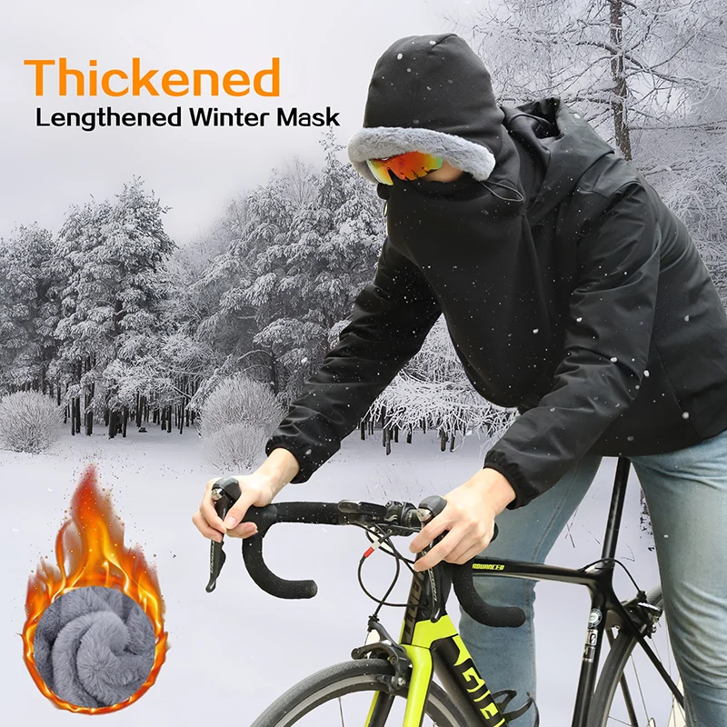 WEST BIKING Winter Cycling Cap Ski Snowboard Motorcycle Mask Fleece Thermal Neck Warmer Fishing Skating Hat Bicycle Headwear | Спорт и