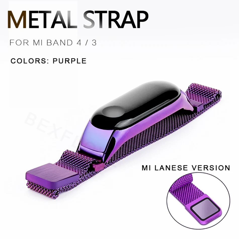 Milanese 017M Браслет mi Band 4 3 ремешок металлический Безвинтовой ремешок из нержавеющей стали для Xiaomi mi Band 4 3 ремешок mi band 4 3 ремешок для браслета - Цвет: Milanese 017M