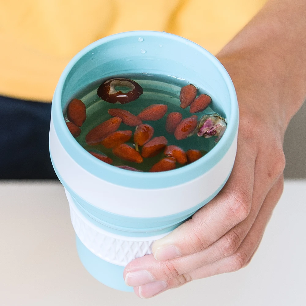 Портативная силиконовая телескопическая чашка для питья складная кофейная дома