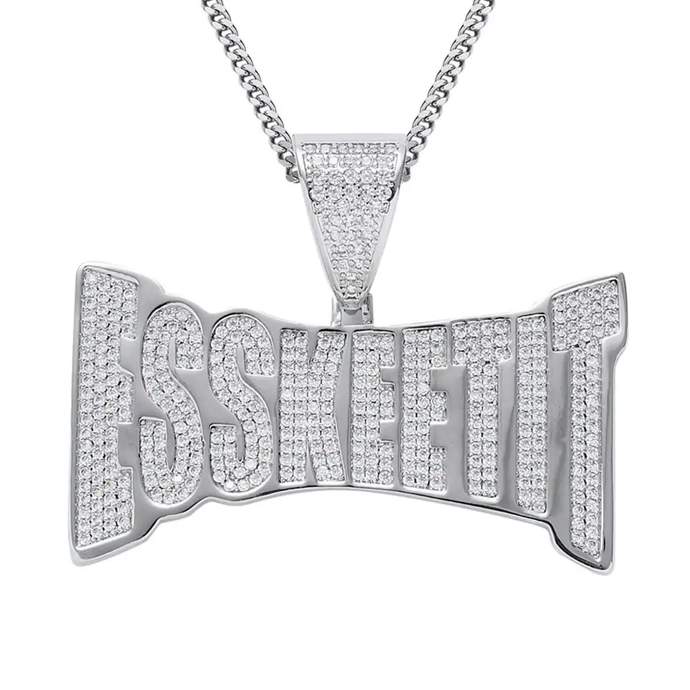 В стиле хип-хоп AAA кубическим цирконием Bling льдом ESSKEETIT Подвески Цепочки и
