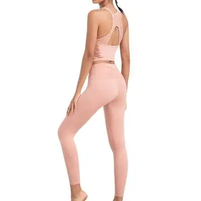 

New sexy hollow sports beauty back running quick-drying tight yoga pants yoga set yoga two-piece suit