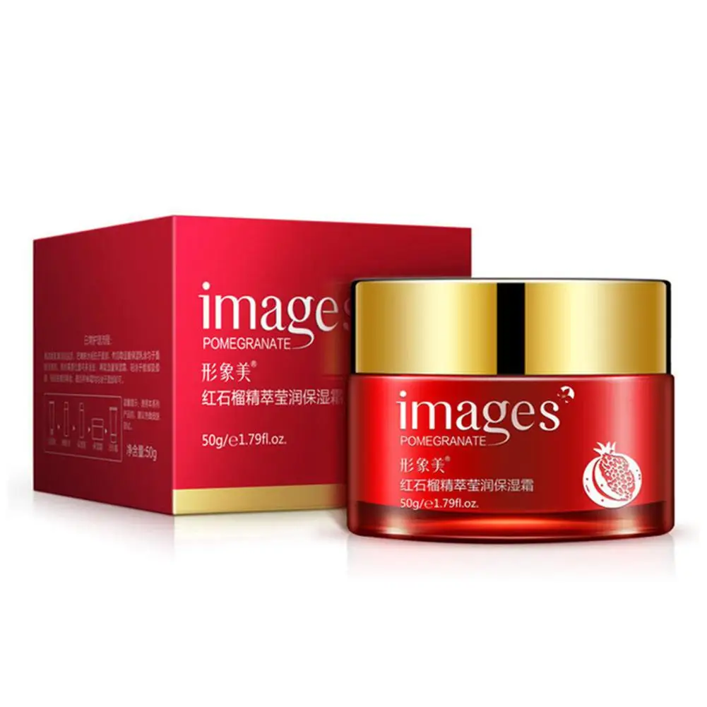 Яркий гламурный красный гранатовый крем для лица кремовое увлажняющее
