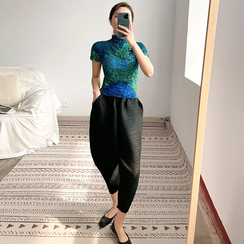 

TVVOVVIN High Waist Pleated Harem Pants 2021 Summer New Casual Comfortable Solid Color Loose Pants For Women JCE3