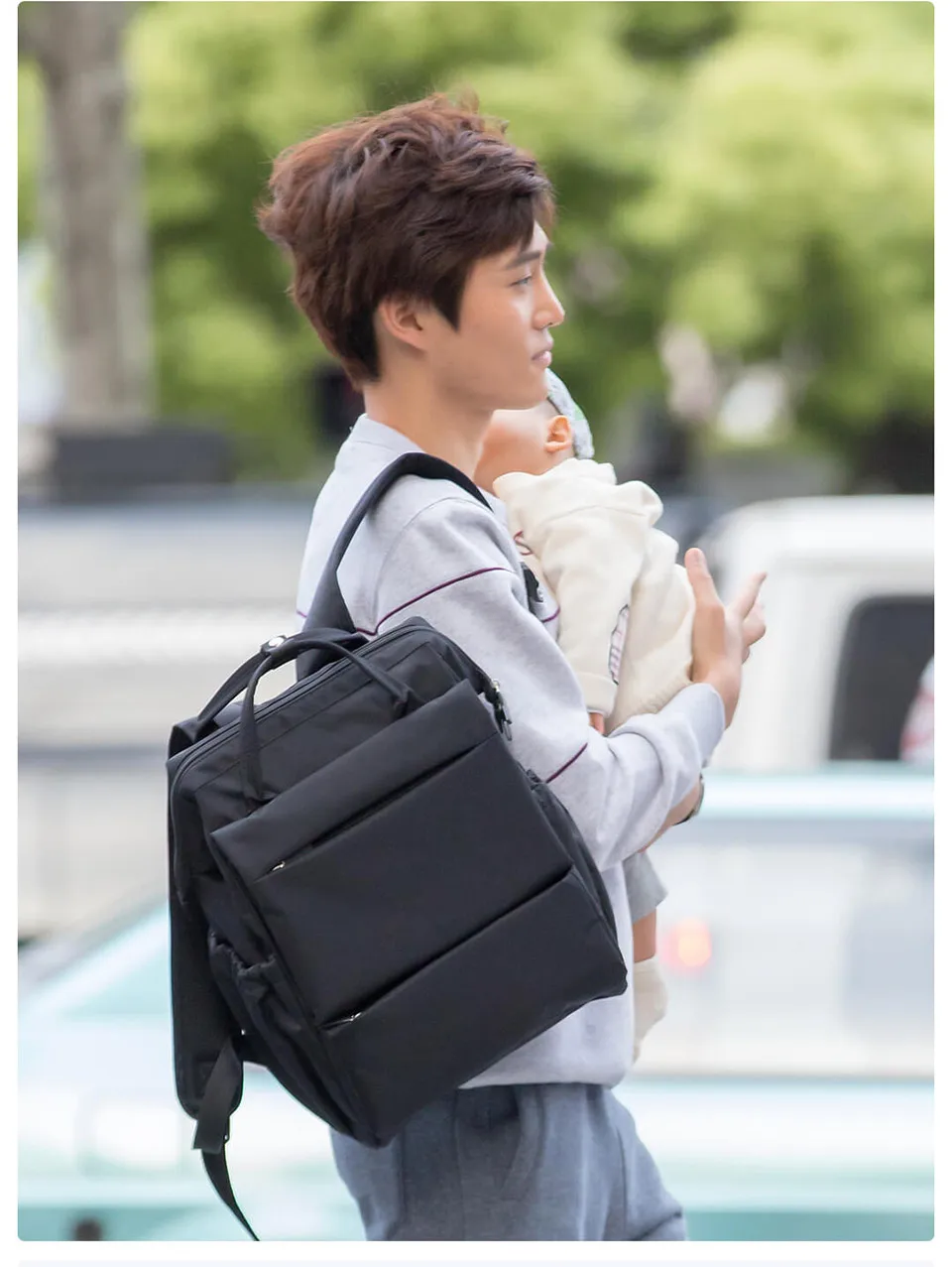 Xiaomi Youpin XiaoYang Multifunctional Daddy Mather Bag Shoulder Bag Mom Bag Fashionable Multifunctional Out Waterproof fabric