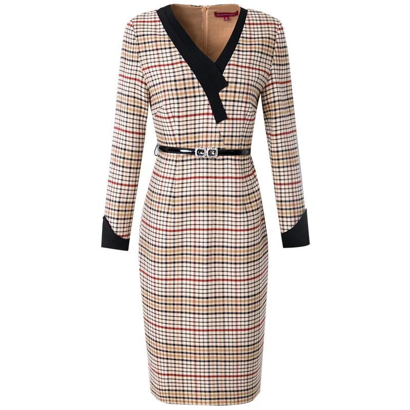 

2021 New Superior Spring Quality Retro Grace Dress Plus Code Women Business Office Dress Womanliness Package Hip Party Dresses