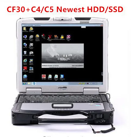 Ноутбук CF30 4G с MB Star C4 SD Connect C5 SSD 2020 12 v диагностическая система Compact 4 DTS для Mercede
