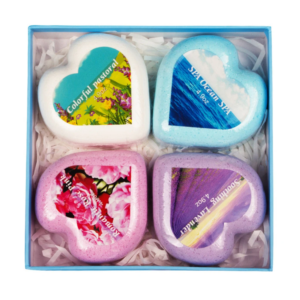 

4Pcs 140g Women Kids Bubble Sea Salt Bath Bomb Balls Dry Skin Care
