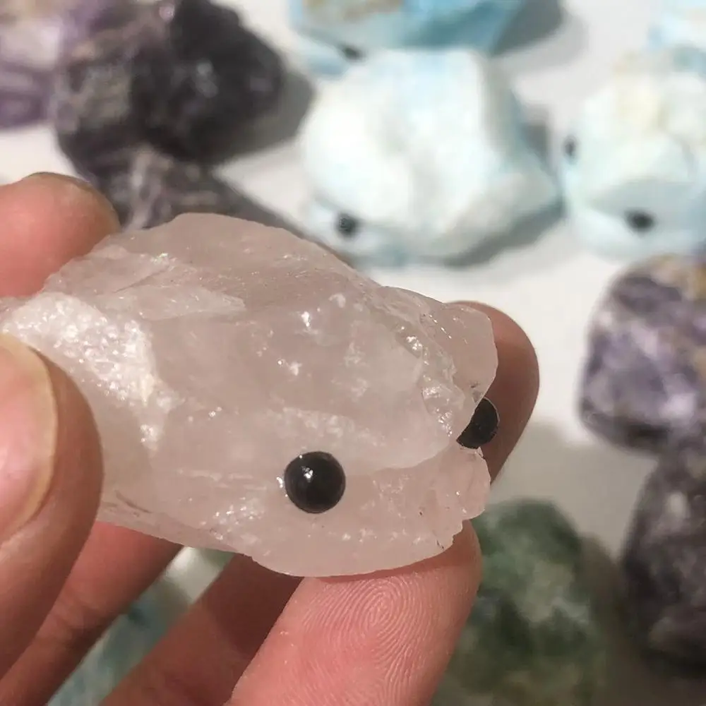 

Large hedgehog carved by hand, natural quartz powder crystal mineral specimen