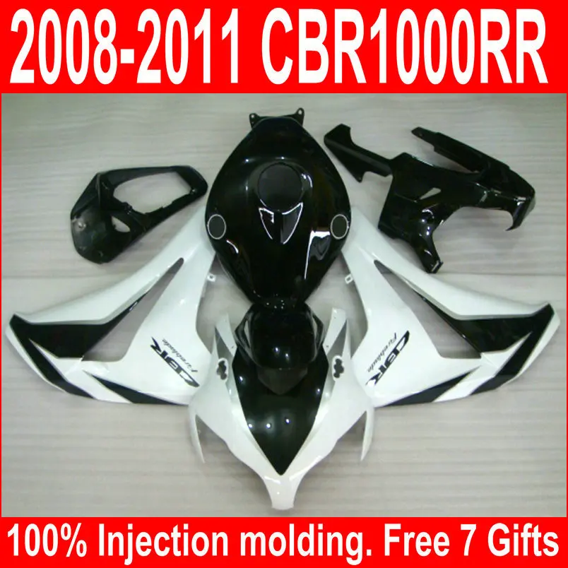 OEM Пластик обтекателей для Honda CBR1000RR 08 09 10 11 черно белые обтекатели комплект CBR 1000RR