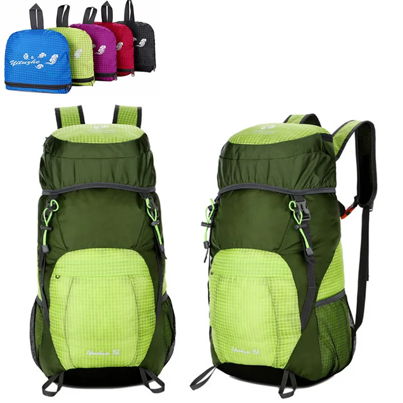 Foldable Green Горный складной рюкзак, легкий рюкзак, походный рюкзак, туристический рюкзак, Mochila, для улицы, Складывающийся, военный рюкзак - Цвет: Foldable Green