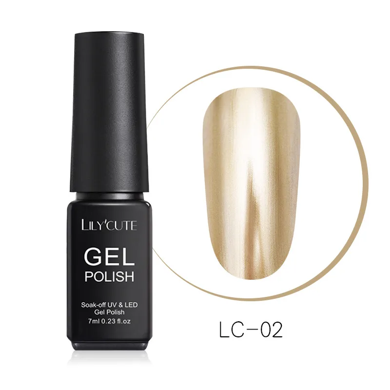 7ml 02 LILYCUTE металлический зеркальный Серебряный Гель-лак замачиваемый УФ-Гель-лак для нейл-арта лак стойкий маникюрный дизайн лак - Цвет: 7ml 02
