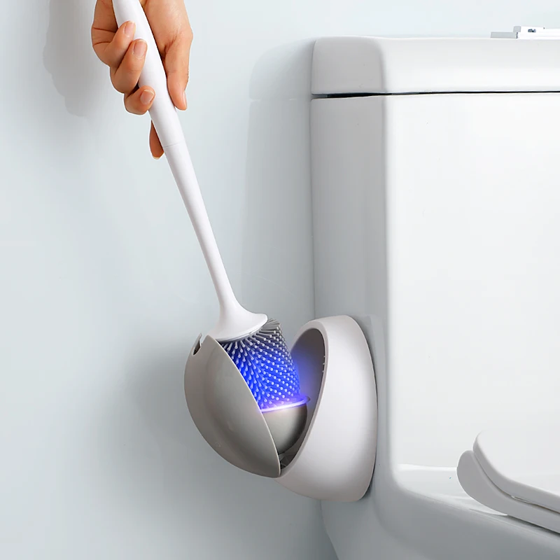 

Household Punch-Free Silicone Toilet Brush Circulation Vent Clean Tool WC Wall-Mounted Bathroom Accessories Sets