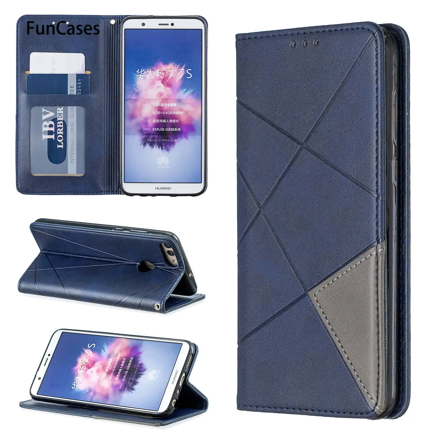 Чехол-бумажник из искусственной кожи в стиле ретро для телефона huawei P Smart СПС coque