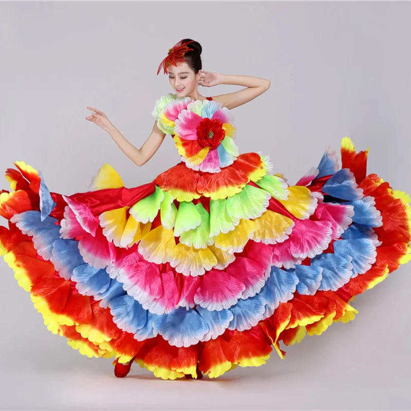 Танцевальное платье Baijinbai для фламенко танцевальное с испанскими лепестками