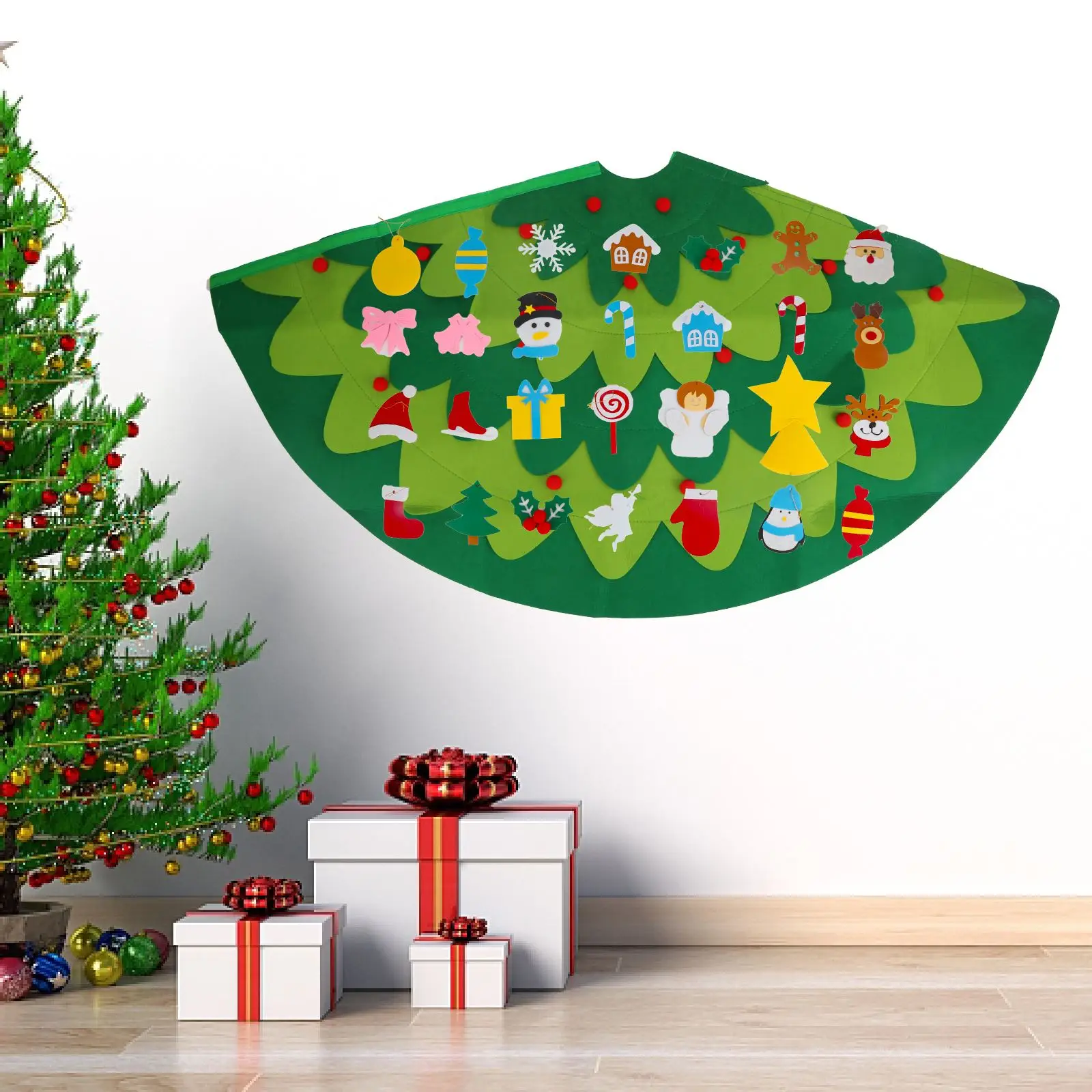 

3D фетровая Искусственная елка «сделай сам» с 26 шт. украшений для малышей, подарок для детей, Рождественское украшение