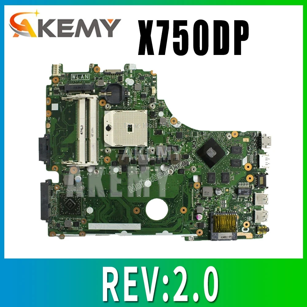 X750DP материнская плата REV: 2 0 для ASUS X550 X550DP K550D X550D K550DP ноутбука 100% OK|Материнские