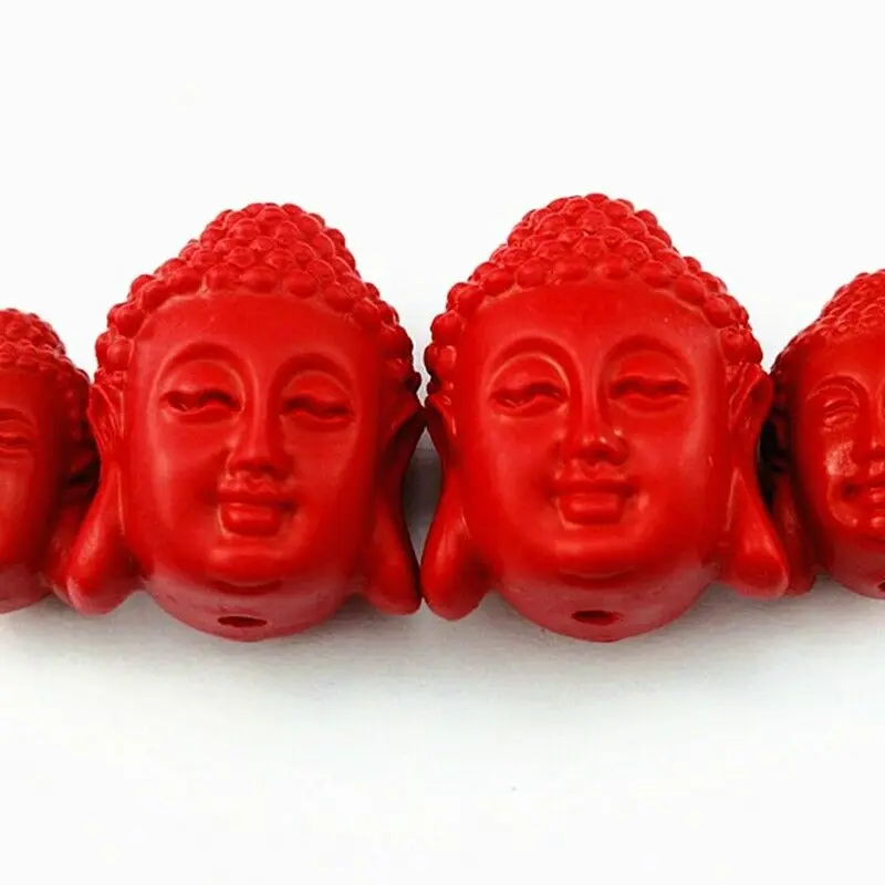 Голова Будды резной киннабар Тибетский буддистский кулон|Подвески| |