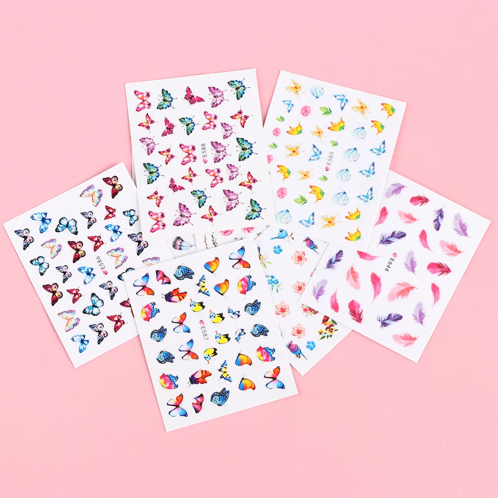 Горячие 17 стилей переводные наклейки для ногтей украшения 3D разноцветные