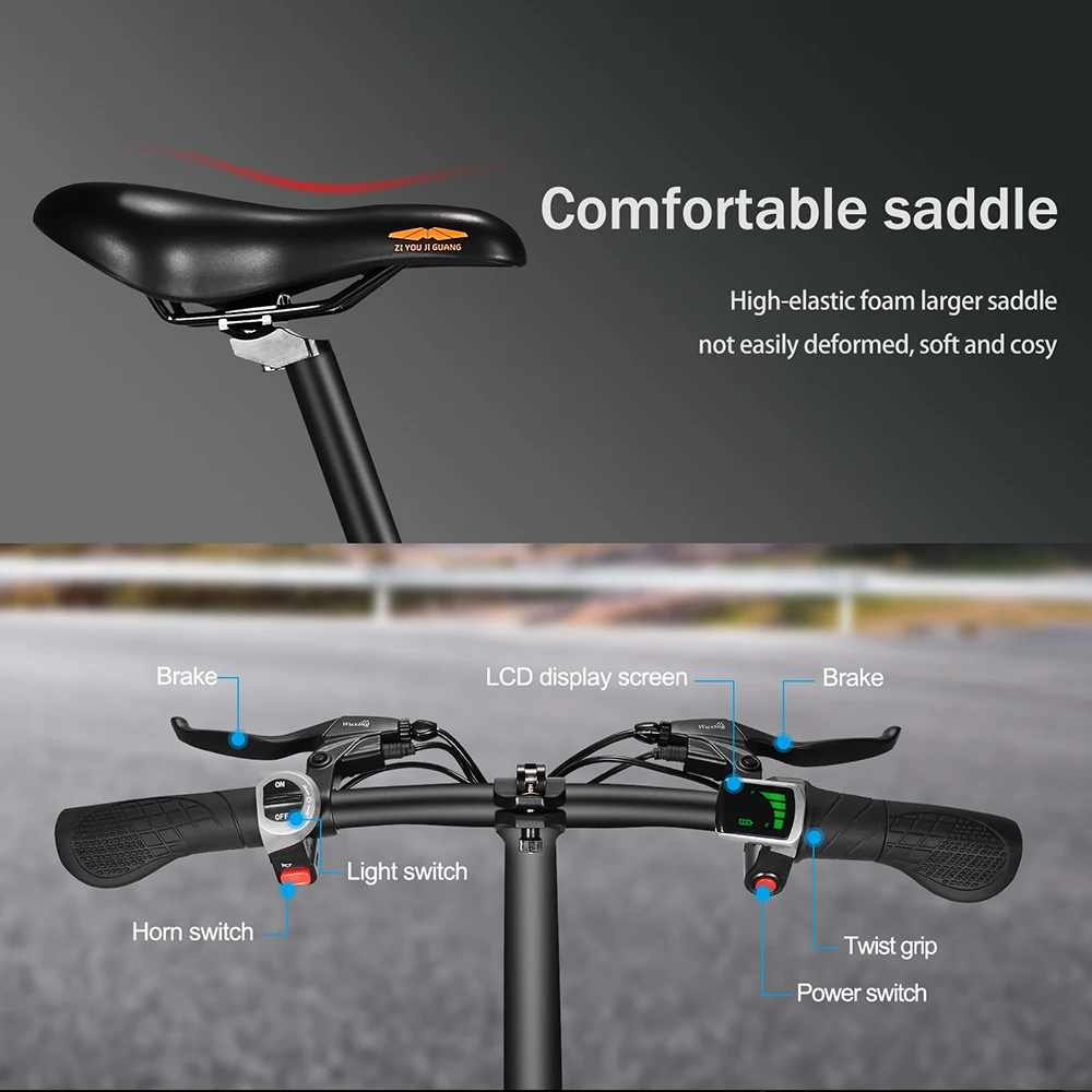 T18 Электрический велосипед 12 дюймов складной электрический 250 Вт мотор и двойные