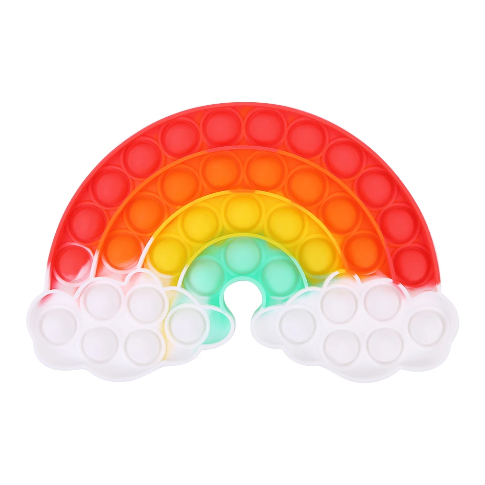 

Hot New Rainbow Silicone Toys Autism Push Bubble Sensory Toys Interactive Desktop Game Toys Mental Arithmetic Toys