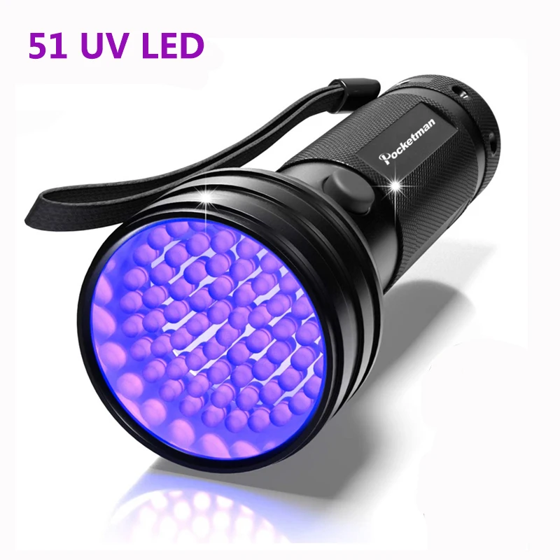 51 UV LED Высокое качество черный светильник UV светильник 51 светодиодный 21 светодиодный 12 Светодиодный UV светильник 395-400nm Светодиодный УФ фонарик светильник фонарь светильник лампа безопасности УФ Обнаружения - Испускаемый цвет: 51 UV LED