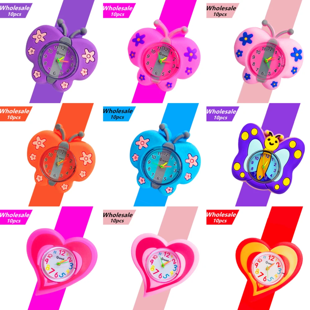 Оптовая продажа детских часов 10 шт./лот бабочка/Пчела/Божья коровка детские