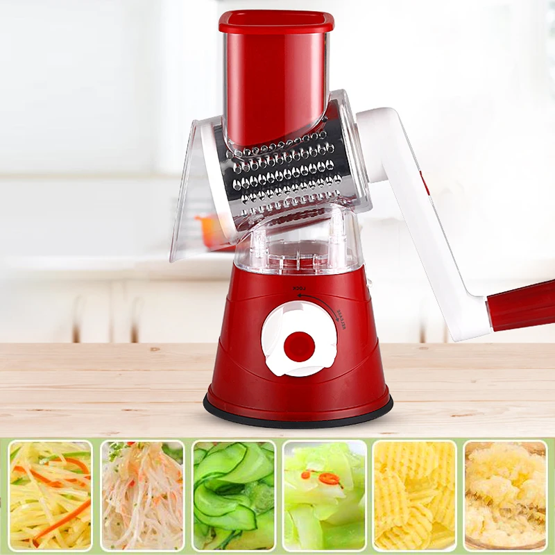 3 в 1 Кухня гаджеты Многофункциональный Круглый резки картофеля сыр ручной