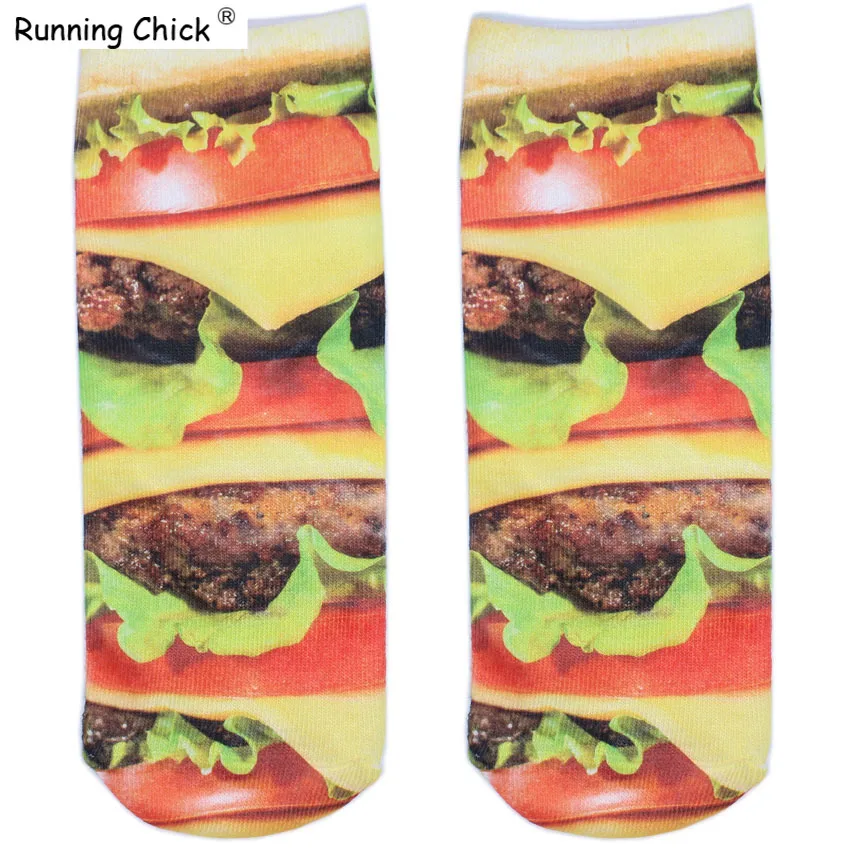 Модные хлопковые носки с принтом гамбургера бега цыпленка|socks fashion|socks socksocks print |