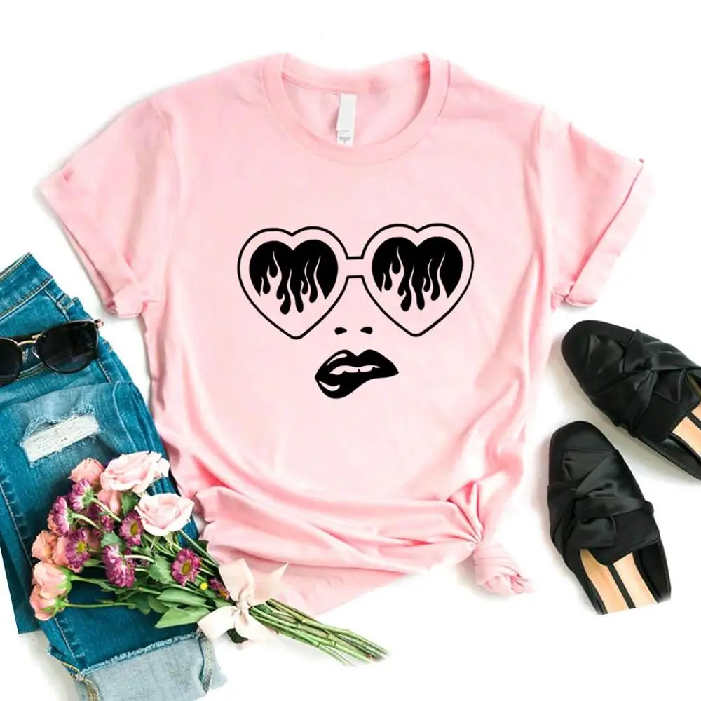 

Heart Eyes Sunglasses Print Women Tshirts Cotton Casual Funny t Shirt For Lady Yong Girl Top Tee 6 Color NA-1004