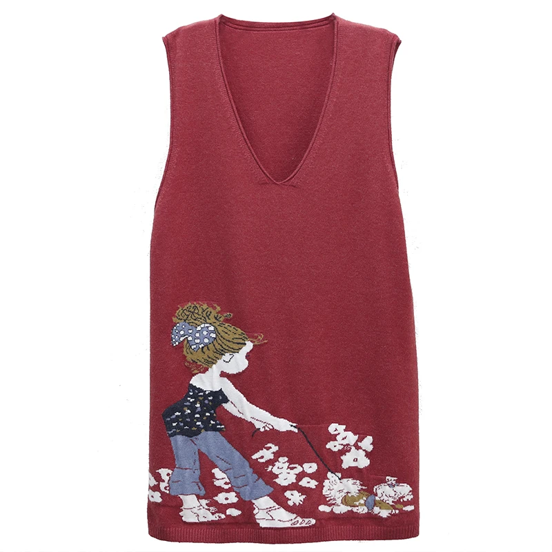 Свитер новый осенний шерстяной свитер жилет женский без рукавов с v-образным