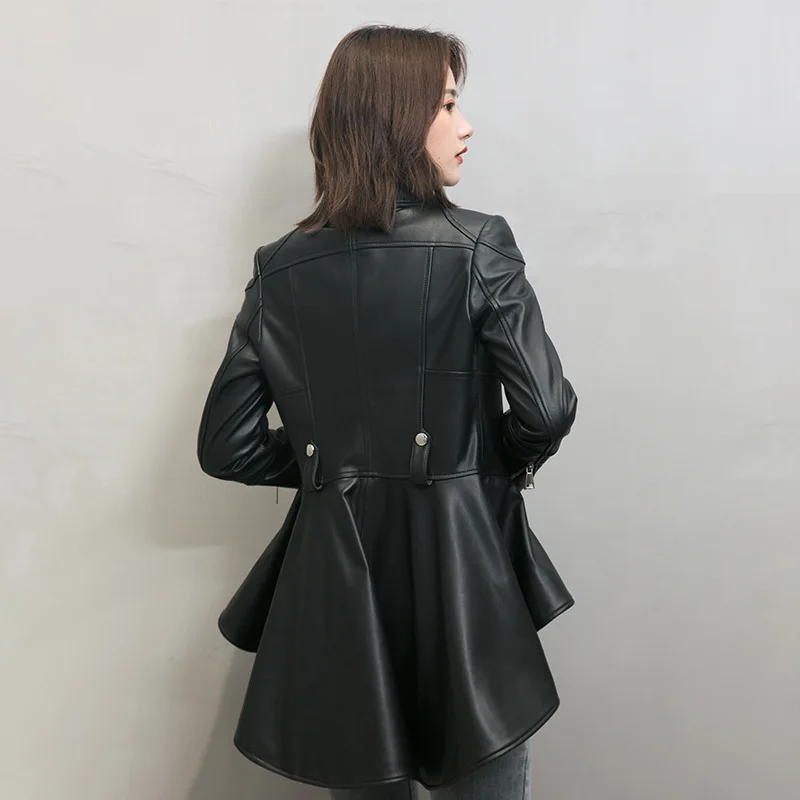 2021 Spring Autumn Chic women's Genuine leather jackets High quality sheepskin Real leather coat C625