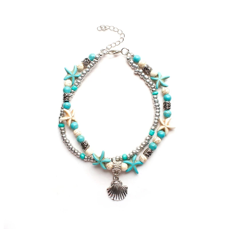 

Starfish Vintage Summer Beach Anklet Cross Stars Charm Ankle Accessories