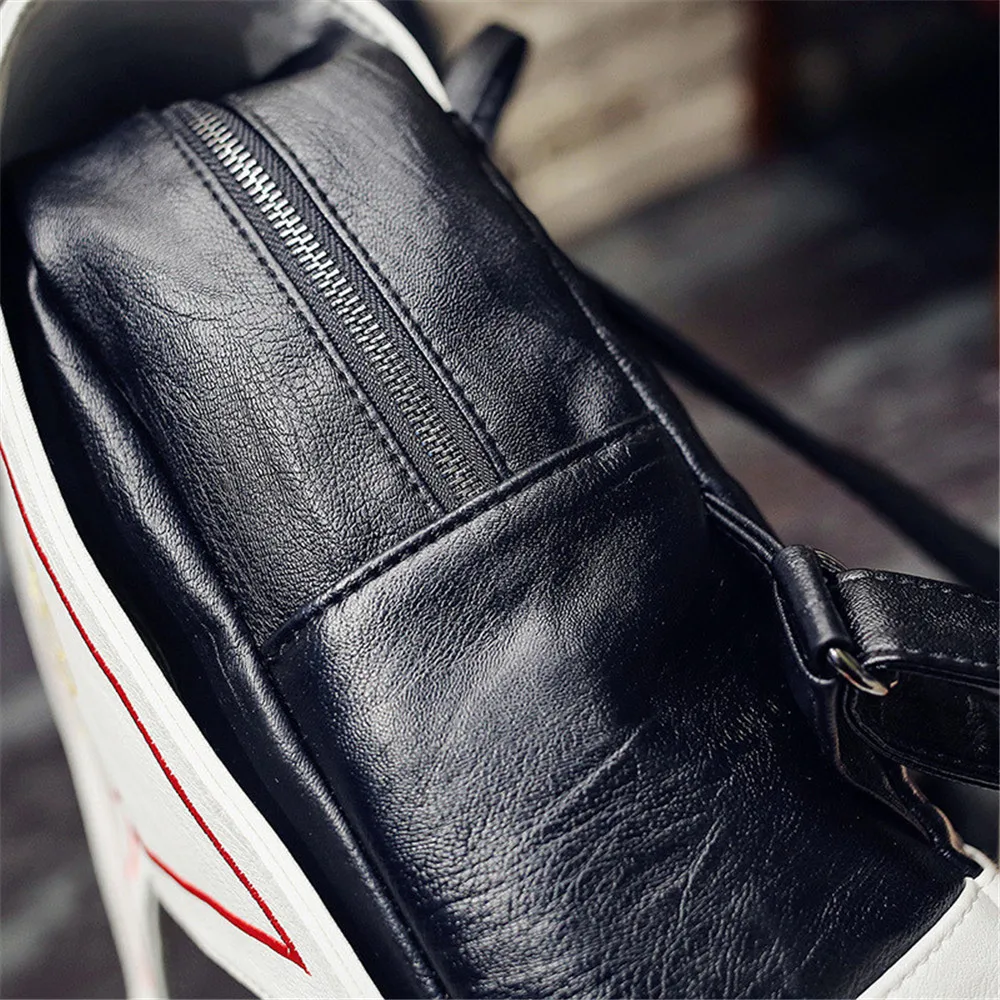 

Women Backpack Hot Sale Fashion Embroidered wings High Quality female shoulder bag PU Leather Backpacks for Girls mochila