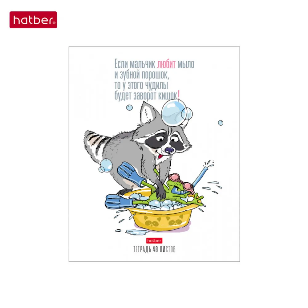 Набор тетрадей 48 л. х 10 шт &quotПрикольный Енот&quot А5+ клетка скоба скругленные углы 5