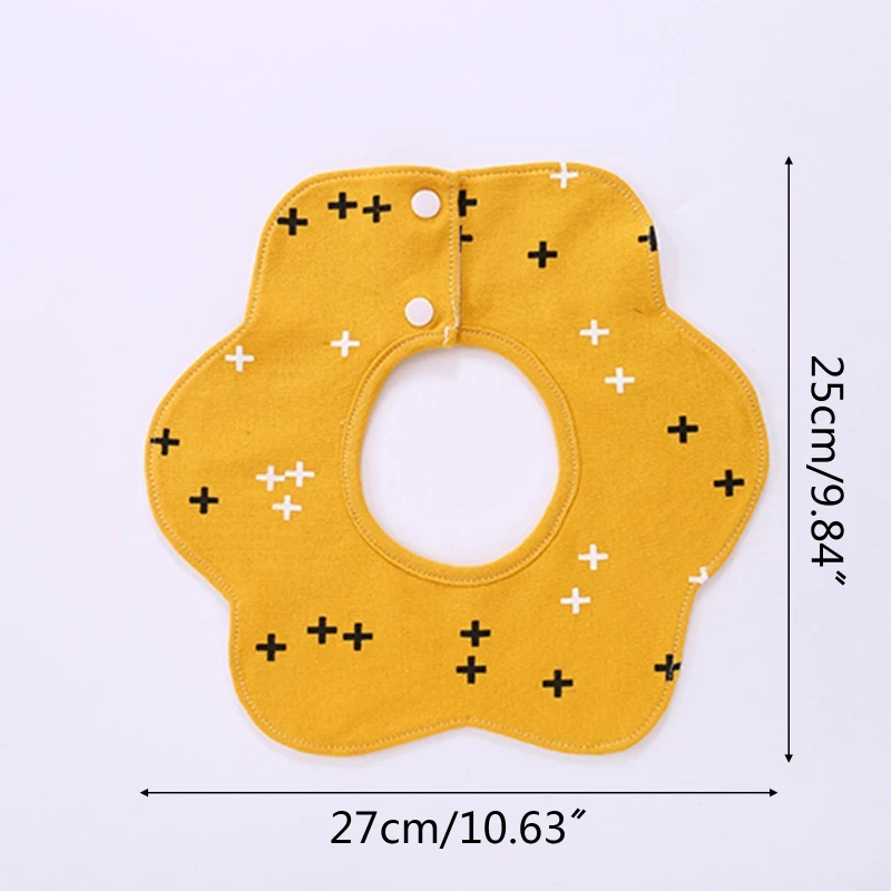 

5pcs/set Newborn Baby Pure Cotton Waterproof Flower Bibs 360 Degree Rotating Saliva Towel Infants Feeding Burp Cloths