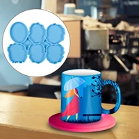 creative 6 grid coffee pad silicone mold diy handmade airbag holder coaster mold afternoon tea mug coaster mold