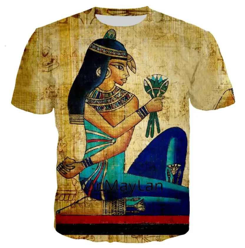 3D Футболка с принтом древнего египетского мужчины/женщины винтажная уличная