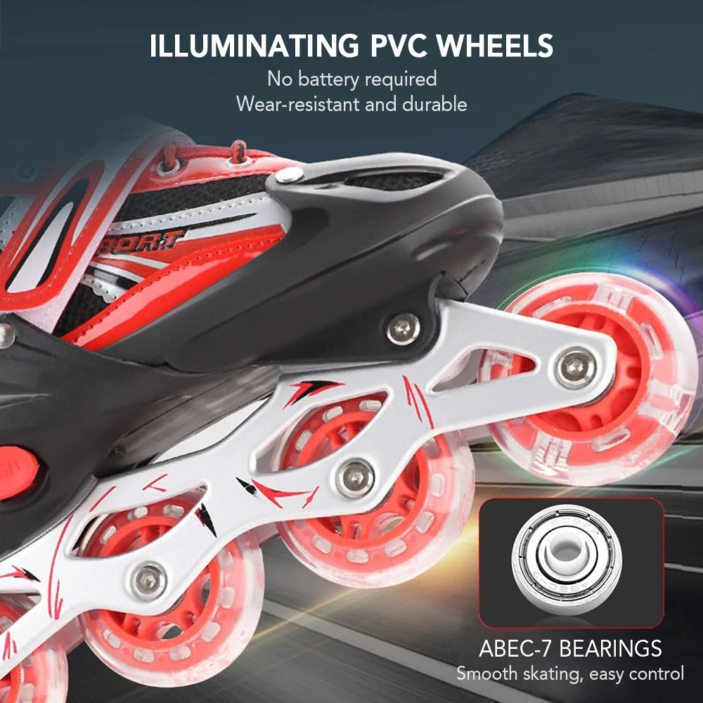 Регулируемый осветительные роликовые коньки с светильник колеса Для мужчин