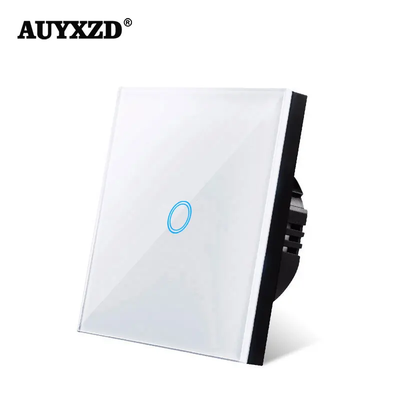 

EU Standart Tempered Black White Crystal Glass Touch Switch Power Led Panel Wall Light Switche 1/2/3 Gang Interruttore AC100-240
