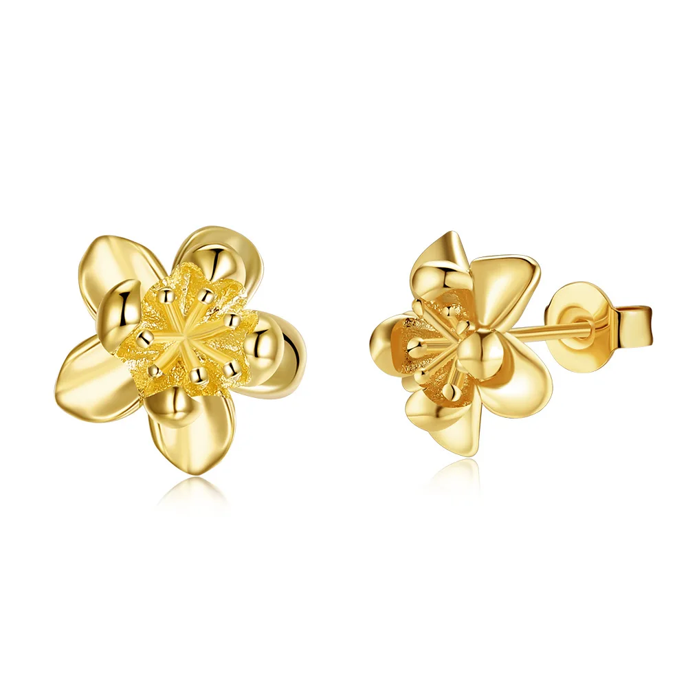 

GW Olive Flower Unusual Stud Earrings for Women Gold Plate Earrings Cute Statement Wedding Jewelry Trend New