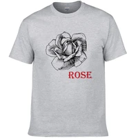 2021 vintage cotton rose graphic t shirt men short sleeve cotton tops cool tees humorous male t shirt