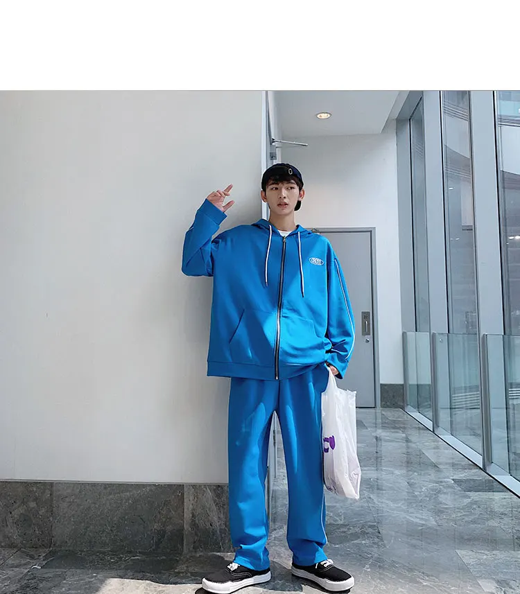 LAPPSTER Tracksuit мужской спортивный костюм осень мужские модные брюки комплект из двух предметов Мужской боковой полосатый Бомбер куртка пальто