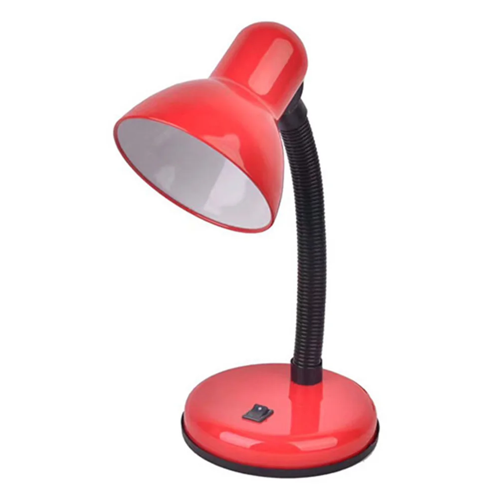 Красный E27 Desk Eye Care Bedroom Flexible Neck Table Lamp With Switch Office For Parlor Night Study Modern Reading Library Led - Цвет корпуса: Красный