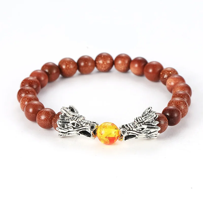 Лидер продаж золотые бусины с двойным драконом дизайнерские очаровательные