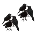 Модель черной вороны на Хэллоуин, имитация искусственных птиц, животные, страшные игрушки для Хэллоуина вечерние НКИ, украшение для дома, реквизит из страха