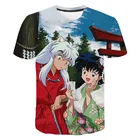 Футболка с 3D принтом Inuyasha для мужчин и женщин, новинка 2021, летняя модная уличная одежда, рубашки, повседневные Популярные Аниме, крутые футболки Inuyasha, топы