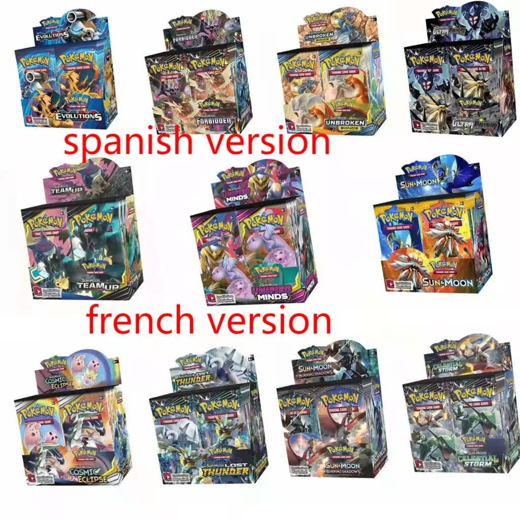 

360/324Pcs Pokemon Cards Toys Spanish Trading Card Game Booster box Sword Shield Collection Espada Escudo Pokmon Card For Kids