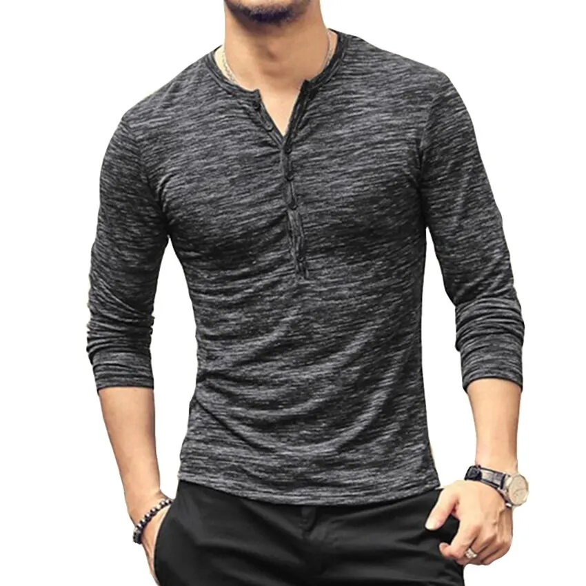 HEFLASHOR Мужская футболка на пуговицах новые футболки с длинными рукавами стильные