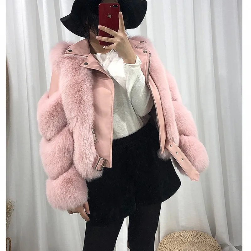 Женская теплая тонкая зимняя куртка из натурального меха Роскошная Шуба Лисьего