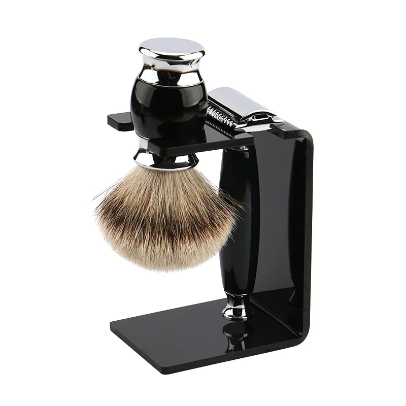 HAWARD бритвенный набор барсук щетка для бритья + черный держатель кисти мыльницы